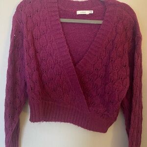 Cozy V-Neck Sweater in Rich Purple